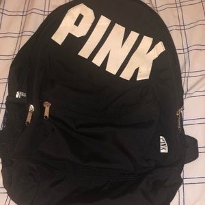 PINK Black Backpack